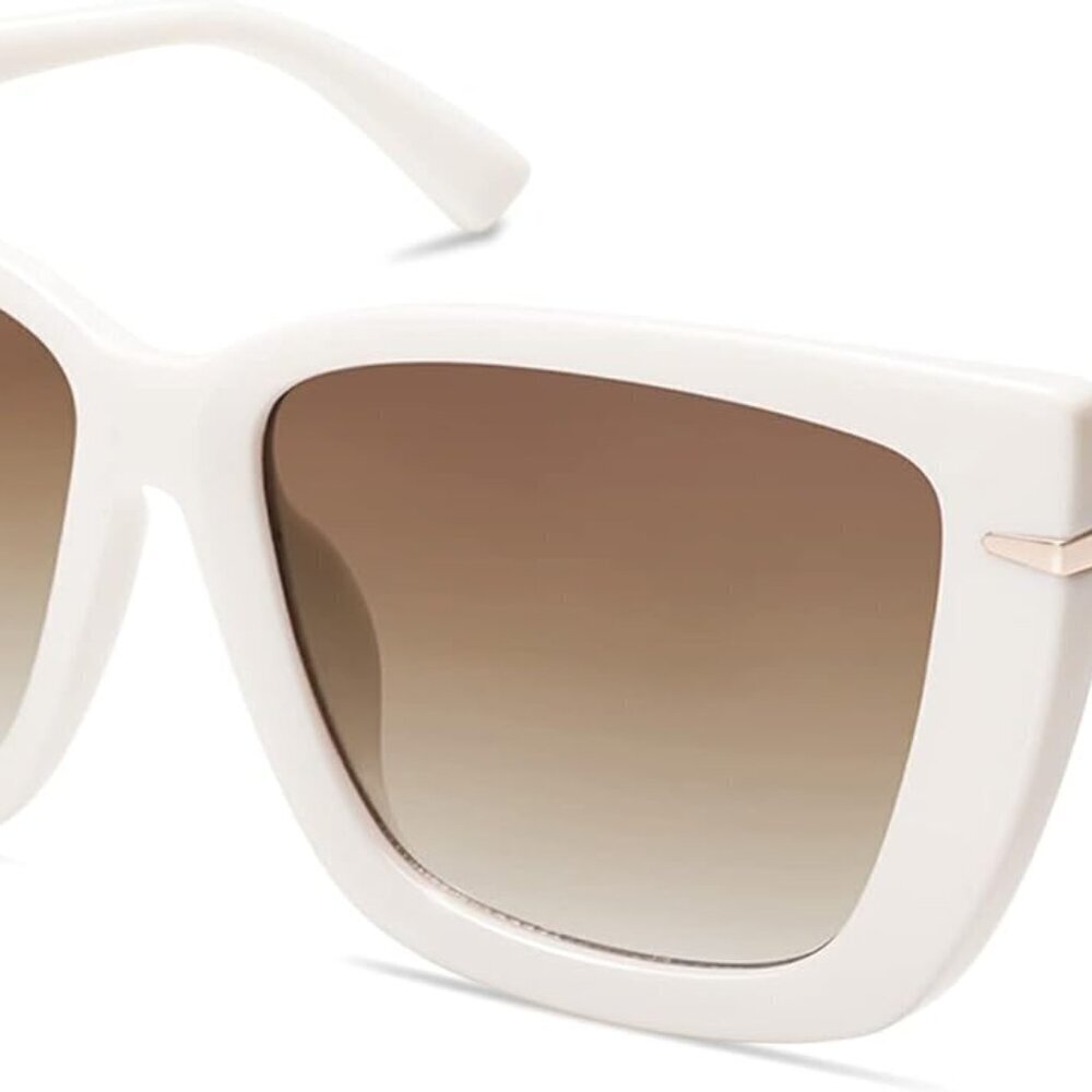 Oversized Cateye Sunglasses Women Polycarbonate UV400 Trendy Plus Size